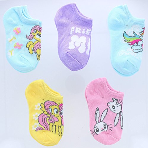 My Little Pony Girls' Toddler Girls' Mlp 5pk No Show Socks, Assorted, 5-6.5
