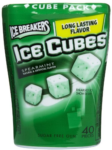 Ice Breakers Ice Cubes Spearmint Gum Bottle Pack- 4 ct