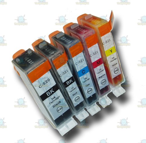 5 Chipped High-Capacity PGI-520 & CLI-521 Compatible Ink Cartridges for Canon Pixma MP620 Printer On Sale