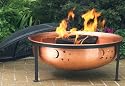 CobraCo&reg; Round Copper Fire Pit with Moon & Stars