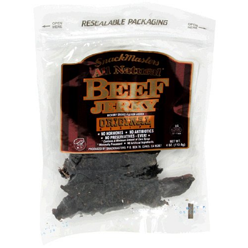 SnackMasters Certified All Natural Gourmet Beef Jerky, Original, 4-Ounce Packages (Pack of... by Beef Jerky