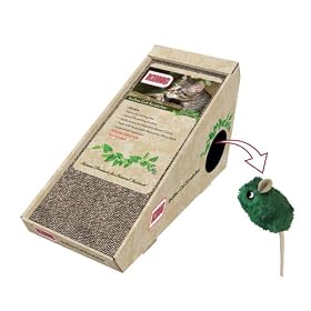 KONG Naturals Incline Scratcher with Toy Cat Toy