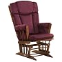 Dutailier Ultramotion Traditional Glider, Bordeaux Striped Velvet