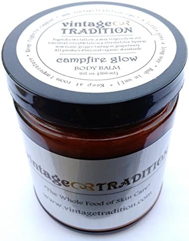 Vintage Tradition Campfire Glow Tallow Balm, 100% Grass-Fed, 9 Oz