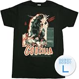 ゴジラ フランス版 黒Tee/Godzilla French T-Shirt Sheer フレンチ モンスター 怪獣 映画Tシャツ L【並行輸入】
