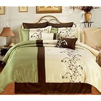8pc Bed-in-a-Bag Amber Sage Comforter Set -- Size: queen