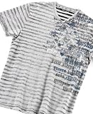DKNY Jeans Over The Stripes V-Neck T-Shirt