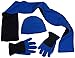 N'Ice Caps Adults Unisex 2 Ply Micro Fleece Beanie/Scarf/Gloves Set