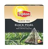Lipton Black Tea, Black Pearl Pure Long Leaf, Premium Pyramid Tea Bags, 20-Count Boxes (Pack of 6)
