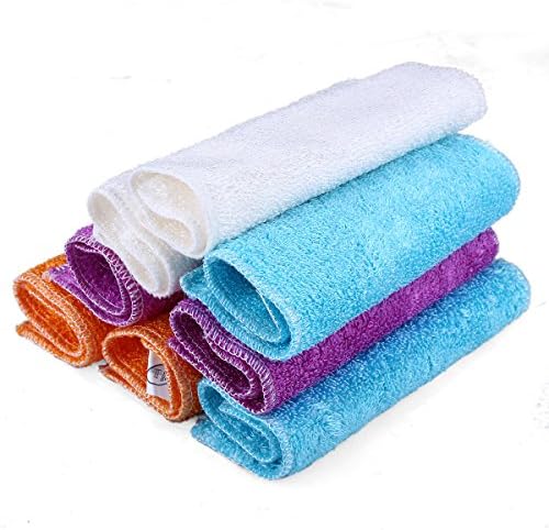 6pcs Mixed Color Microfiber Car Cleaning Towel Bamboo Fiber Dishcloths Kitchen Dish Towels