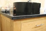 Solid Light Oak Bathroom Vanity Set with Black Granite Basin 502-GB-BG026
