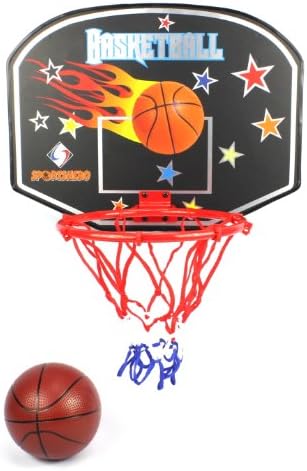 Pro Arcade Hoops Wall Mounted Toy Basketball Playset w/ Heavy Duty Backboard, Metal Hoop, Net, Wall Mount, Ball, Inflator Pump