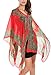 DJT Womens Paisley Print Chiffon Beachwear Poncho Bikini Cover Up Top