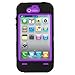 Hello Kitty Hybrid Case for iPhone 4 4G 4S Purple High Impact Cute Bow Cover + Free Front/Back Screen Protector & Stylus
