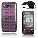 HTC Rhyme ADR-6330 - Smoke Checker Argyle Transparent TPU Skin + Car Charger + Clear Screen Protector [AccessoryOne Brand]
