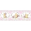 Classic Pooh and Piglet Wallpaper Border- Pink