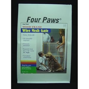 Four Paws Wood Frame Wire Mesh Gate dog kennel