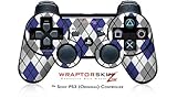 Sony PS3 Controller Skin Argyle Blue and Gray