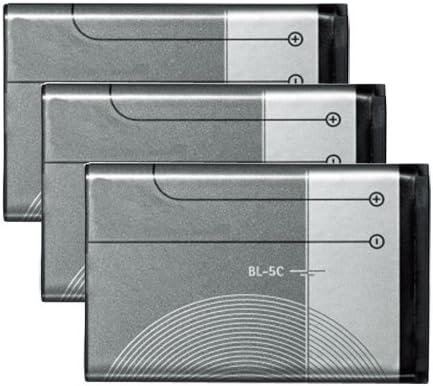 Replacement Battery for Nokia BL-5C / BL-5CA / BR-5C / BL-5CB / BL-5S (3-Pack, Bulk Packaging)