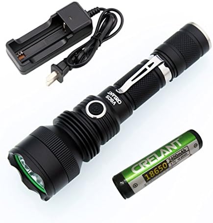 CRELANT V6CS EDC LED Flashlight Tactical Torch CREE XP-L 1226 Lumens Ultra Bright IPX-8 Waterproof Compact Size (V6CS Cool White+CD10+2400*1)