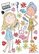 Home Decor Mural Art Wall Paper Stickers-Home girls IHS-304A