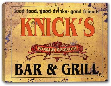 KNICK'S World Famous Bar & Grill Stretched Canvas Print