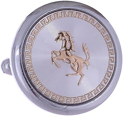 The Jewelbox Men's Royal Chariot Gold Plated Horse Round Cufflink