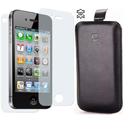 Indigo Echt Leder H�lle f�r Apple iPhone 4 / 4S