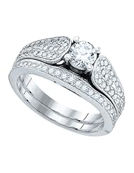 1.00CTW DIAMOND 0.40CT CENTER ROUND BRIDAL SET