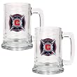 Chicago Fire MLS 2pc 15oz Glass Tankard Set - Primary Team Logo by Great American Products