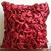Vintage Rubys - Throw Pillow Covers - Satin Pillow Cover with Satin Ruffles