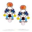 Ayala Bar Earrings - Classic Collection - in Turquoise, Red Violet, Lime Green and Apricot Tones #1706 S11 AE OE