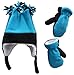 N'Ice Caps Boys Sherpa Lined Micro Fleece Four Corner Ski Hat and Mitten Set