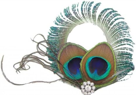Kitty-Party Circle Cute Lovely Real Peacock Feather Hair Clips Pin Hair Band