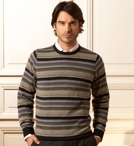 Collezione Merino Wool Multi Stripe Jumper with Silk