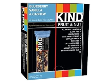 KIND Bars, Blueberry Vanilla & Cashew, Gluten Free, 1.4 Ounce Bars, 12 Count