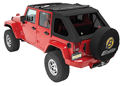 detail Bestop 56923-17 Black Twill TrekTop NX Complete Fameless Replacement Soft Top with Sunrider® Sunroof Feature