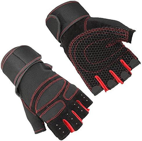 MolGym Fingeless Non-slip WOD Gloves for Weight Lifting Crossfit Training Fitness Gym Workout Sports
