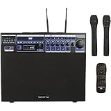 VocoPro DVD-SOUNDMAN 80W Multi-Format 4 Channel Portable Sound System with 2 Channel Wireless Mic Module