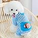 Froomer Small Puppy Pet Dog Stripes Pajamas Jumpsuits Clothes Clothing (S(Tag:M), Blue)