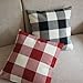 Red White Checkers Plaids Throw Pillow Case Sham Decor Cushion Covers Square 18x18 Inch Linen