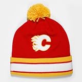 Calgary Flames Mitchell & Ness Vintage Jersey Stripe Cuffed Knit Hat