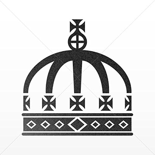 Sticker Royal Crown Chess Queen King Kingdom Hungary Motorbike Durable Mettalic Black (30 X 28.7 In)