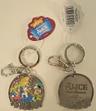 Disney Alice In Wonderland & Mad Hatter Pewter Keyring