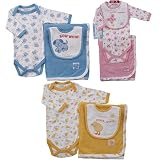 Long Sleeve Bodysuit, Bib & Receiving Blanket
