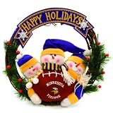 20" NFL Minnesota Viking "Happy Holidays" Triple Snowmen Family Christmas Wreath