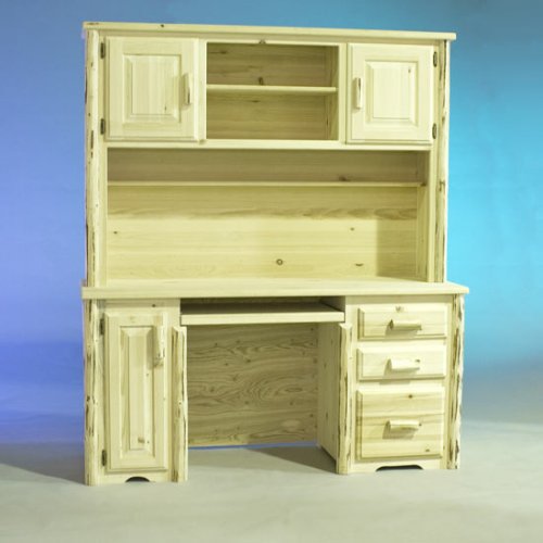 Log Furniture – Desk  Hutch-Varnished – Free Shipping
