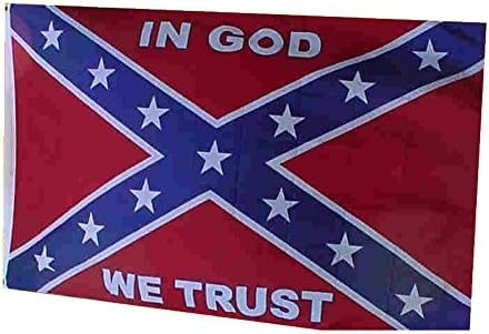 Rebel In God We Trust 3x5 Ft Polyester Flag With Brass Grommets