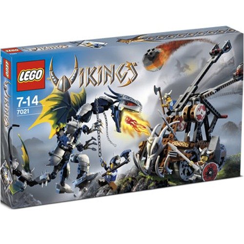 Childrens Toyshop  Toys : LEGO Viking Double Catapult versus the Armored Ofnir Dragon