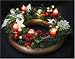 Christmas Advent Ring with Light Candles & Santa Face Decorations